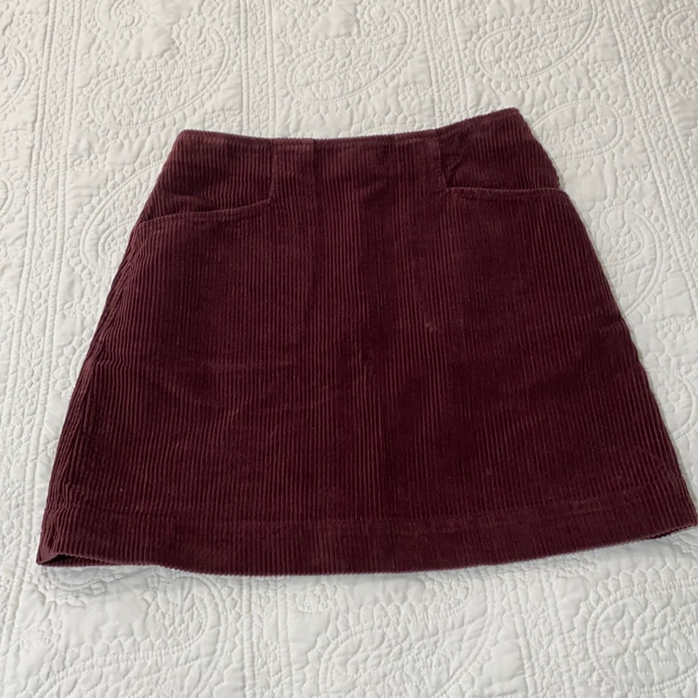 AG Maroon corduroy mini skirt